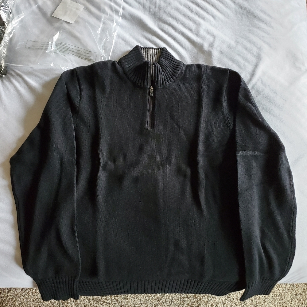 Eddie Baur black mock neck 1/4 zip sweater